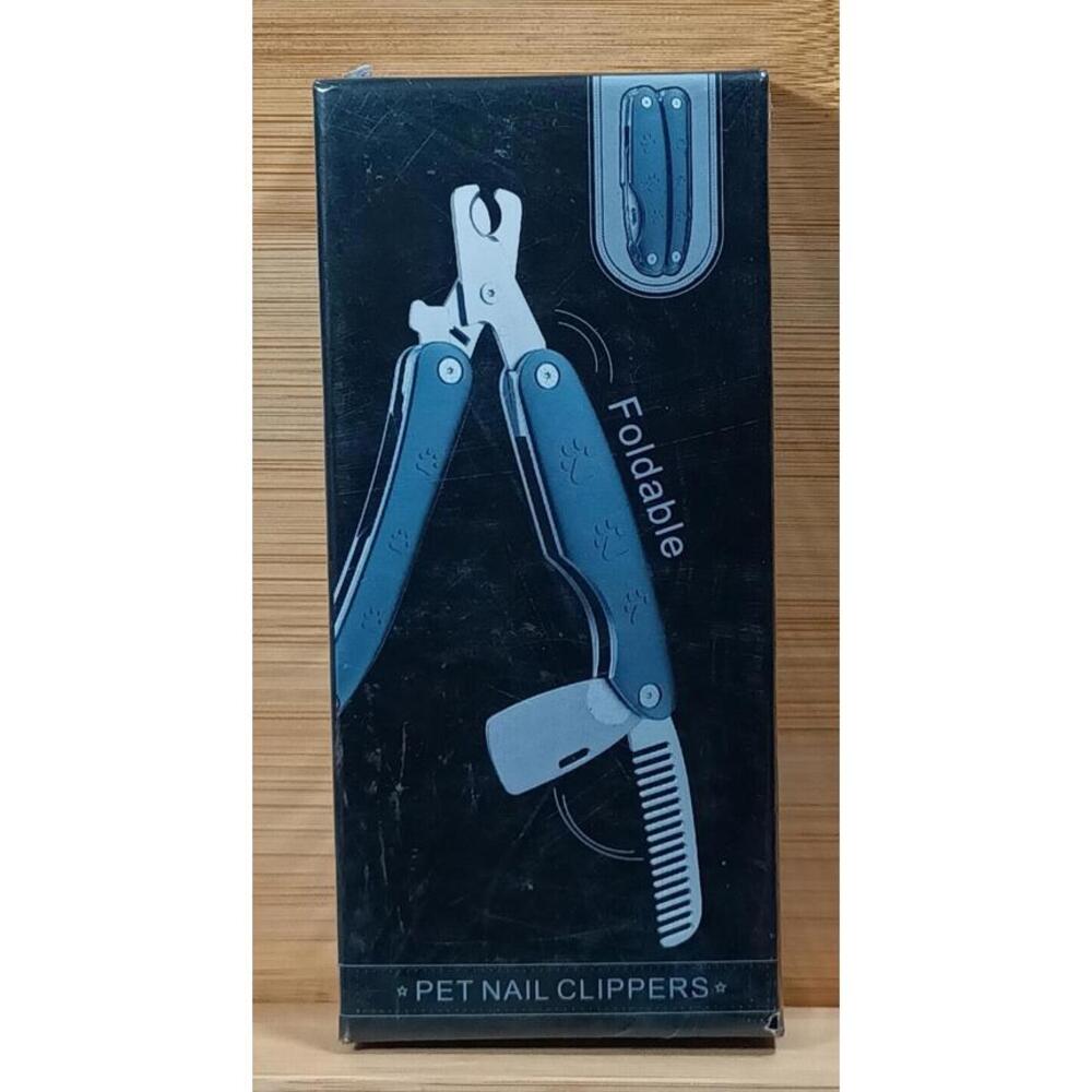Foldable Pet Nail Clippers with Hidden Nail File‎ and Stainless Steel Blades